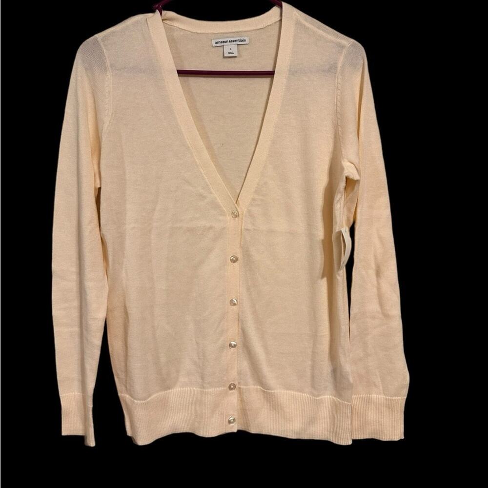 Amazon Essentials Size Small Light Peach V Neck Cardigan